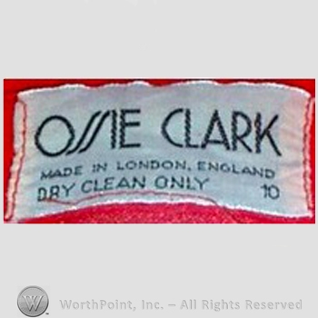 Clothing label : Ossie Clark.