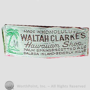 Clothing label : Waltah Clarke.