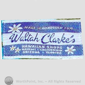 Clothing label : Waltah Clarke.