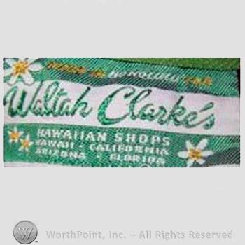 Clothing label : Waltah Clarke.