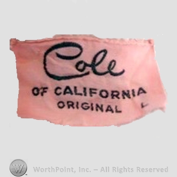 Clothing label : Cole of California.