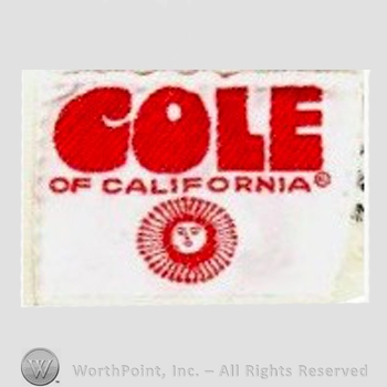 Clothing label : Cole of California.