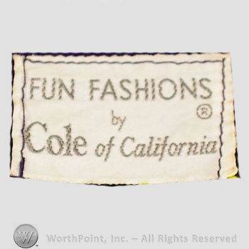 Clothing label : Cole of California.