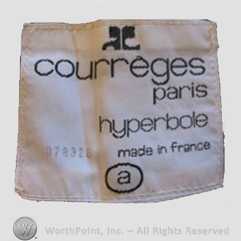 Clothing label : Andre Courreges.