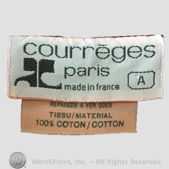 Clothing label : Andre Courreges.