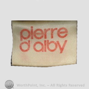 Clothing label : Pierre d&rsquo;Alby .