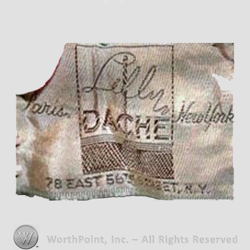 Clothing label : Lilly Dach&eacute;.