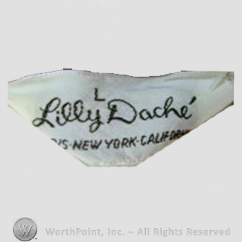 Clothing label : Lilly Dach&eacute;.