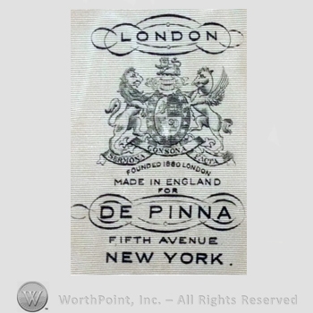 Clothing label : De Pinna.