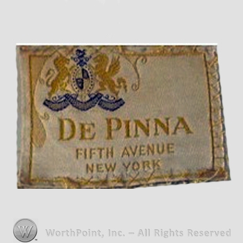 Clothing label : De Pinna.