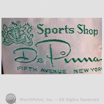 Clothing label : De Pinna.