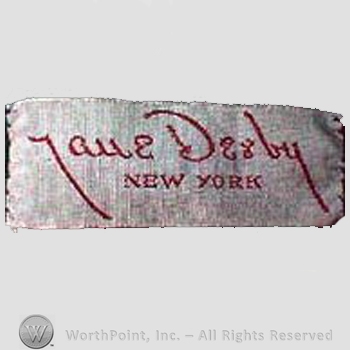 Clothing label : Jane Derby.