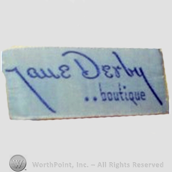 Clothing label : Jane Derby.