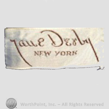 Clothing label : Jane Derby.