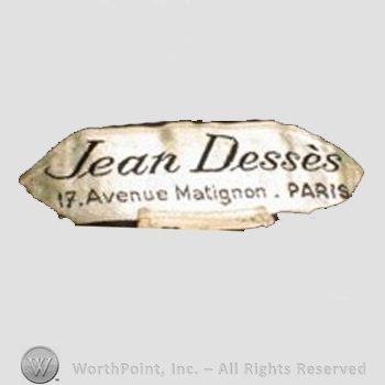 Clothing label : Jean Desses.