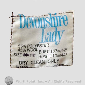 Clothing label : Devonshire Lady.