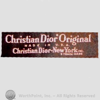 Clothing label : Christian Dior.