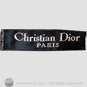 Clothing label : Christian Dior.
