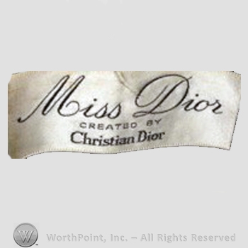 Clothing label : Christian Dior.