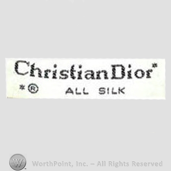 Clothing label : Christian Dior.