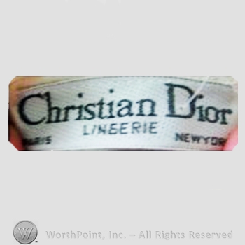 Clothing label : Christian Dior.