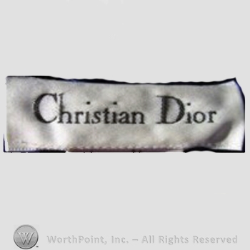 Clothing label : Christian Dior.