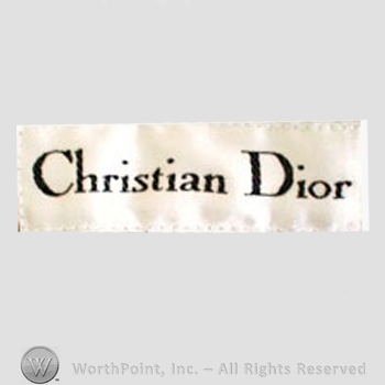 Clothing label : Christian Dior.