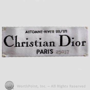 Clothing label : Christian Dior.