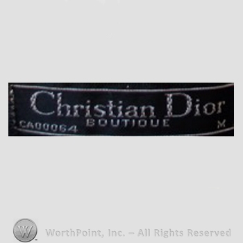 Clothing label : Christian Dior.