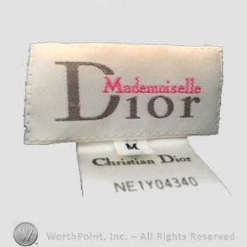 Clothing label : Christian Dior.