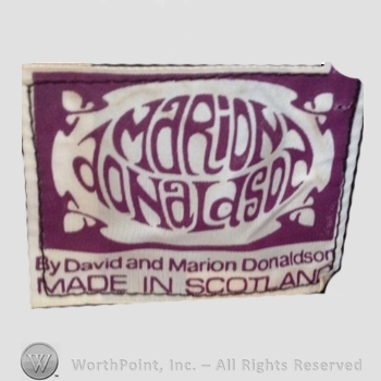 Clothing label : Marion Donaldson.