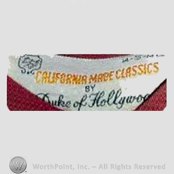 Clothing label : Duke of Hollywood.