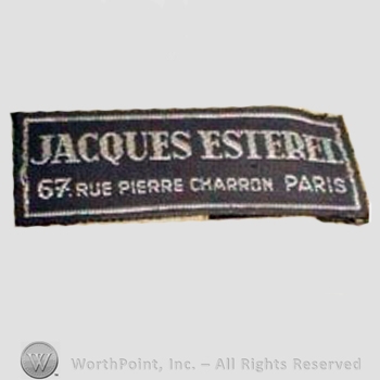 Clothing label : Jacques Esterel.