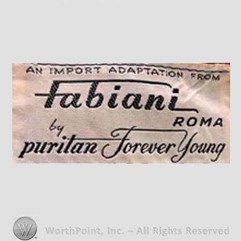 Clothing label : Alberto Fabiani.