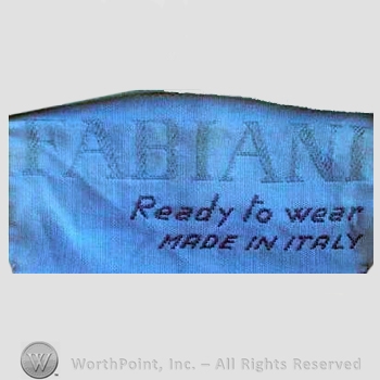 Clothing label : Alberto Fabiani.