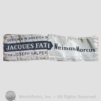 Clothing label : Jacques Fath.