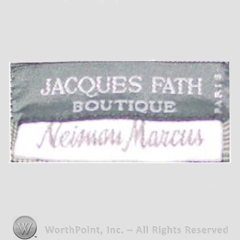 Clothing label : Jacques Fath.