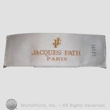 Clothing label : Jacques Fath.