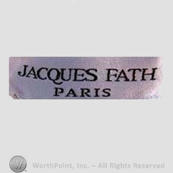 Clothing label : Jacques Fath.