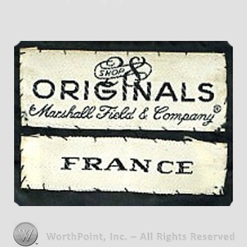 Clothing label : Marshall Field.