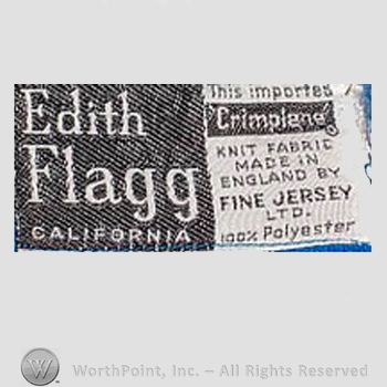 Clothing label : Edith Flagg.