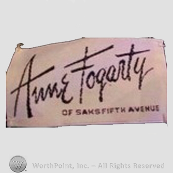 Clothing label : Anne Fogarty.