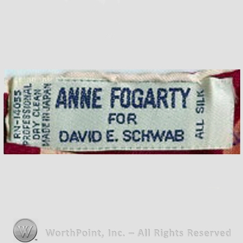 Clothing label : Anne Fogarty.