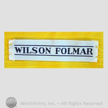 Clothing label : Wilson Folmar.