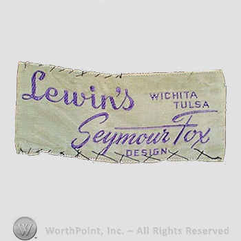 Clothing label : Seymour Fox.