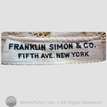 Clothing label : Franklin Simon.