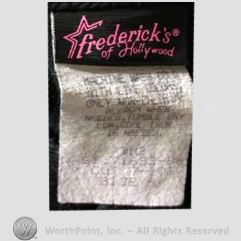Clothing label : Fredericks of Hollywood.