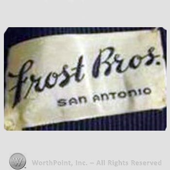 Clothing label : Frost Brothers.