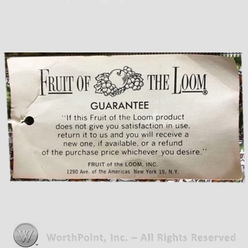 Clothing label : Fruit of the Loom.