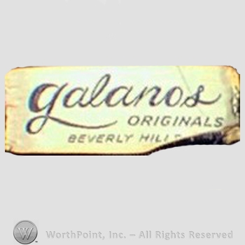Clothing label : James Galanos.
